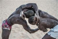 Wrestling on the beach
