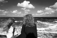 two girls on the Black Sea coast, Romania