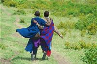 Masai friends walking