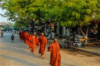 Monks in the evening Katha